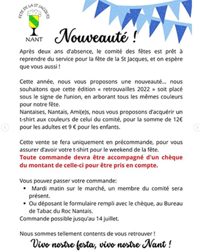 Après deux ans d'absence, le comité des fêtes en Aveyron est prêt à reprendre du service pour la fête de la St-Jacques, et on espère que vous aussi !